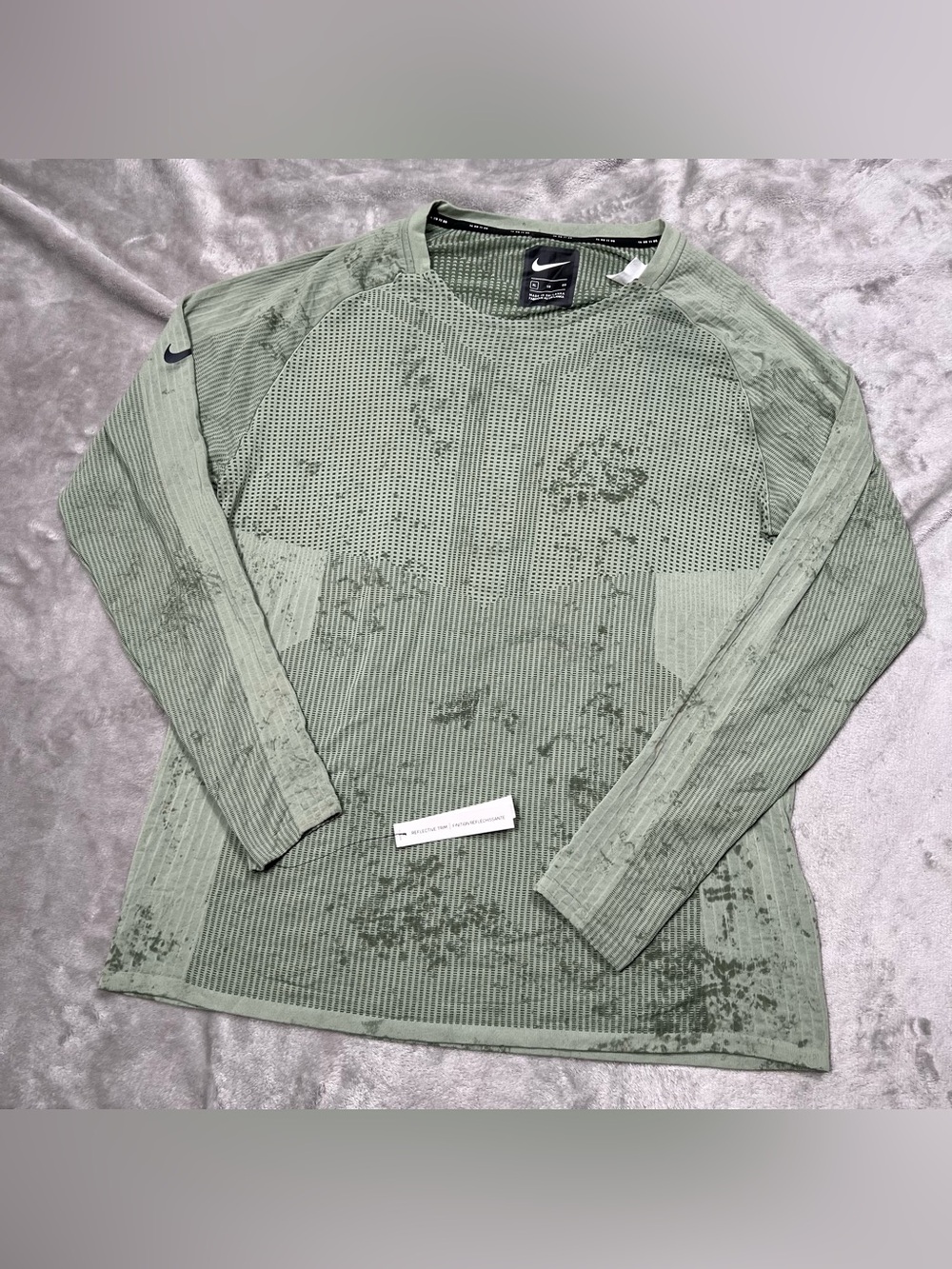 Nike Tech Pack L/S Running Top Mens XL Green Slim Performance BV5681 326 Stretch